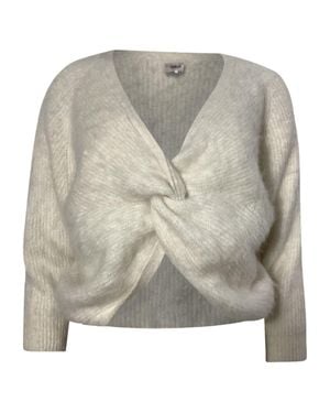 Ba&sh V-Neck Knot Sweater - Gray