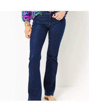 Lilly Pulitzer South Ocean High Rise Boot Cut Jeans - Blue