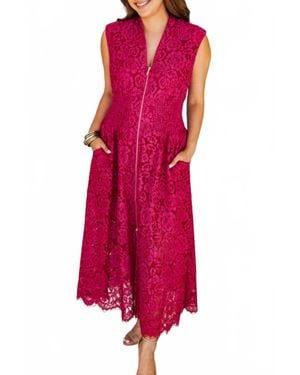 Fate Rose Whisper Lace Dress - Pink