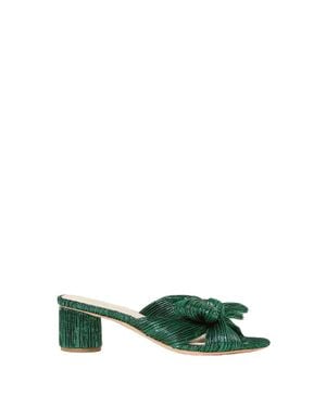 Loeffler Randall Emilia Pleated Bow Heel Sandal - Green