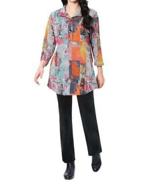 parsley & sage Vanita Three Quarter Sleeve Tunic Top - Multicolor