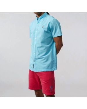 Psycho Bunny Seersucker Short Sleeve Shirt - Blue