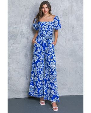 TRUEDAMES Someone You Loved Woven Jumpsuit - Blue