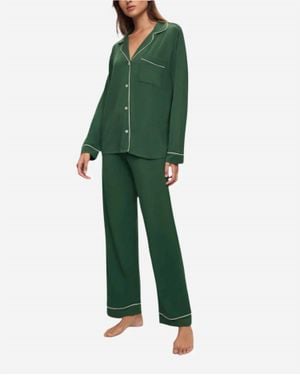 Eberjey Gisele Tencel Modal Long Pajama Set - Green