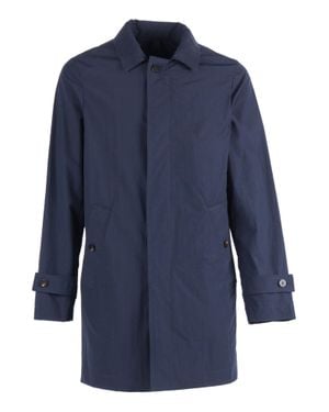 Camplin Concealed Button Mid Length Jacket - Blue