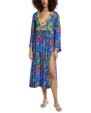 Johnny Was Flare Maxi Kaftan - Blue