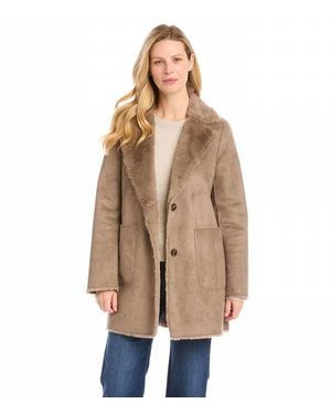 Karen Kane Trinity Faux Fur Coat - Natural