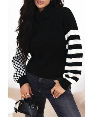 Aapparella Checkmate Waffle Knit Sweater - Black