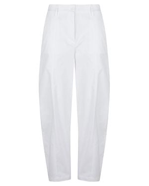 Pinko Bacca Cropped Wide Cotton-Blend Pants - White