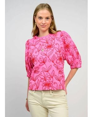 Ivy Jane Floral Vines Knit Top - Pink