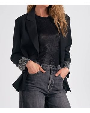Elan Jacket With Rhinestone Sleeve Detail - Black