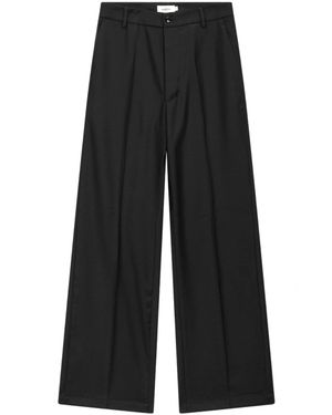 Barena Wide-Leg Pants With High Waist And Pleated Detail - Black