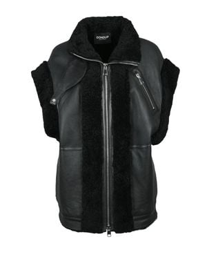 Dondup Shearling Leather Vest - Black