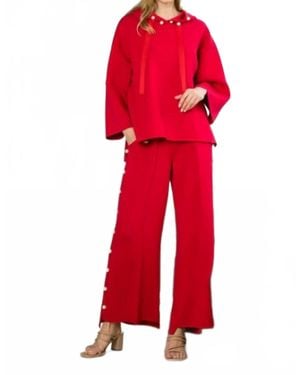 Joh Farrah French Scuba Pearl Pant - Red