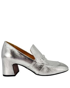 Madison Maison Leather Hidden Bit Heel Loafer - Gray