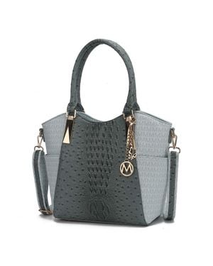 MKF Collection by Mia K Kristal Tote Bag Signature Vegan Leather Shoulder Bag Handbag Purse By Mia K - Gray