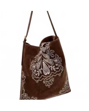 Dipped Shop Boho Embroidered Shoulder Bag - Brown