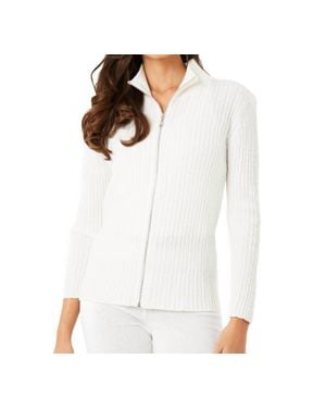 French Kyss Braided Zip Up Jacket - White