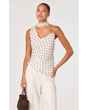 Astr Adrie Scarf Top - White