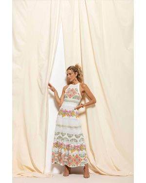 Maria Pavan Tropical Long Dress - Natural