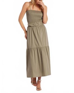 Bishop + Young Stella Smock Tiered Midi Dress - Natural