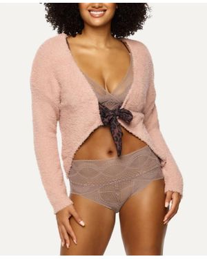 Felina Denali Lounge Tie Front Cardigan - Natural
