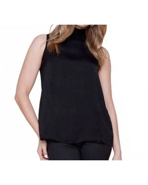 Renuar Sleeveless Mock Neck Top - Black