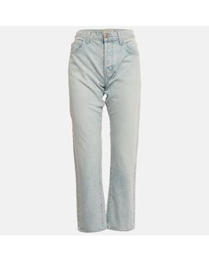 Current/Elliott Current/Elliott Light Denim Straight Fit Alta Destroy Jeans M Waist - Gray