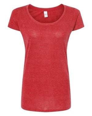 Tultex Poly-Rich Scoop Neck T-Shirt - Red