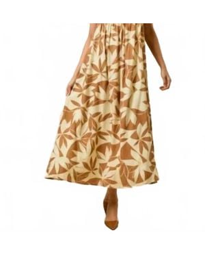 Lalavon Limoncello Bloom Maxi Dress - Metallic