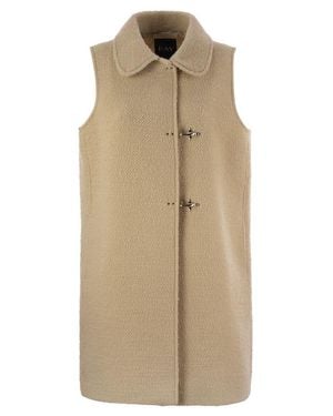 Fay Bouclé Fabric Waistcoat - Natural
