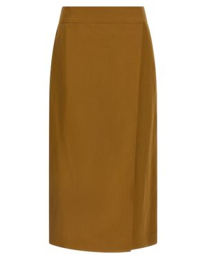 Alberto Biani Viscose Midi Skirt - Natural