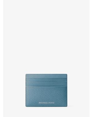 Michael Kors Outlet Cooper Pebbled Leather Card Case - Blue