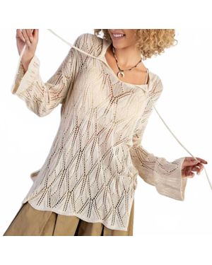 Easel Leaf Whisper Knot Top - Natural