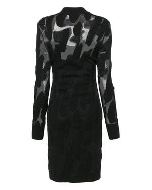 Ferragamo Ferragamo 3D-Knit Semi-Sheer Midi Dress - Black