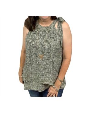 Love Tiered Tie Sleeveless Top - Gray