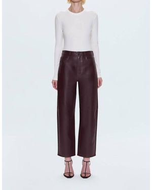 Pistola Jett High Rise Bowed Straight Pants - Red