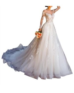 Kitty Chen Couture Cassandra Crystal Beaded Gown - Gray