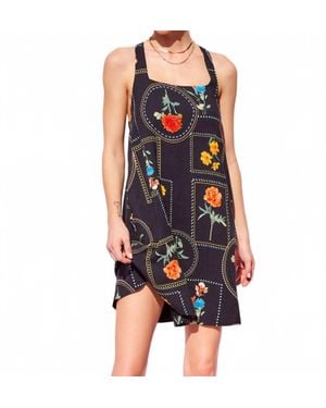 illa illa Floral Tie Strap Dress - Black