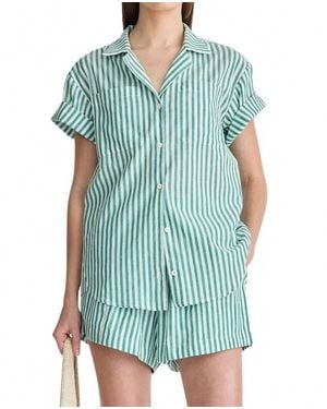 Apiece Apart Valenti Button Up Shirt - Blue