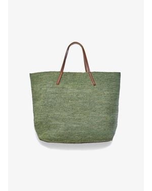 Sans Arcidet Beby Monster Raffia Bag - Green