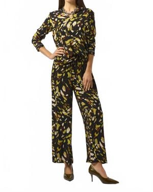 Joseph Ribkoff Animal Print Wide Leg Pants - Green