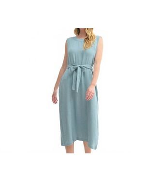 Fun 2 Fun Gauze Midi Dress - Blue
