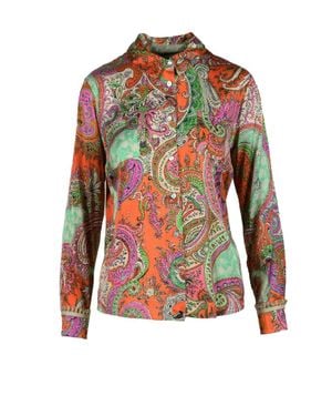 Motel Paisley Viscose Casual Shirt - Red