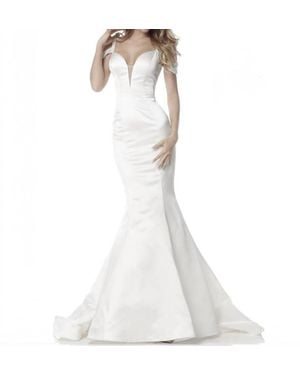 Sherri Hill Mermaid Prom Dress - White
