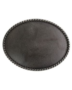 CTM Blank Oval Belt Buckle With Edge Detail - Gray