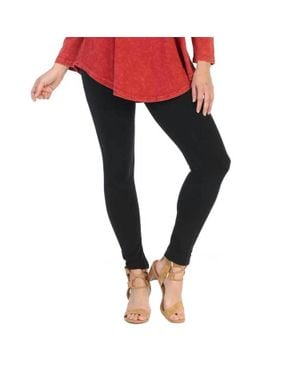 Jess & Jane Cotton Blend Ankle Leggings - Red