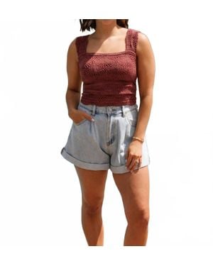 Miou Muse Avah Cuffed Shorts - Blue