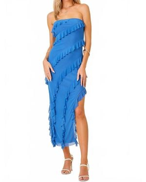 BABY PINK Oceanside Strapless Dress - Blue