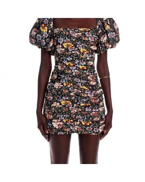 RHODE Suzette Puff Sleeve Min Dress - Black